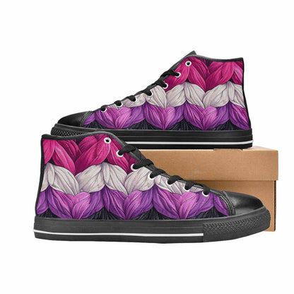 MEN'S Genderfluid Flag Color High Top Canvas Cottagecore Custom Shoes