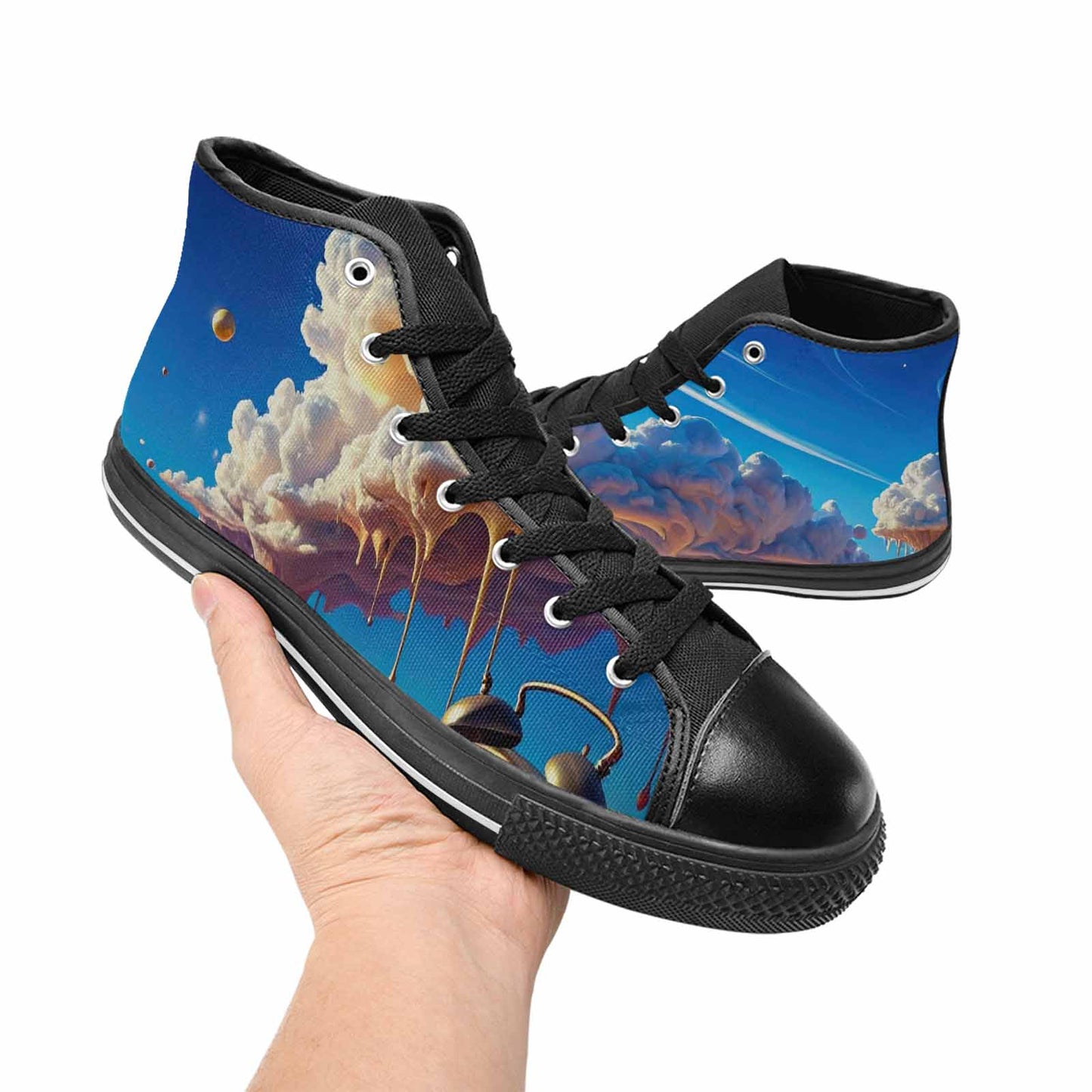 MEN'S Surrealist Desert Dreamscape High Top Canvas Wallpaper Art Shoes