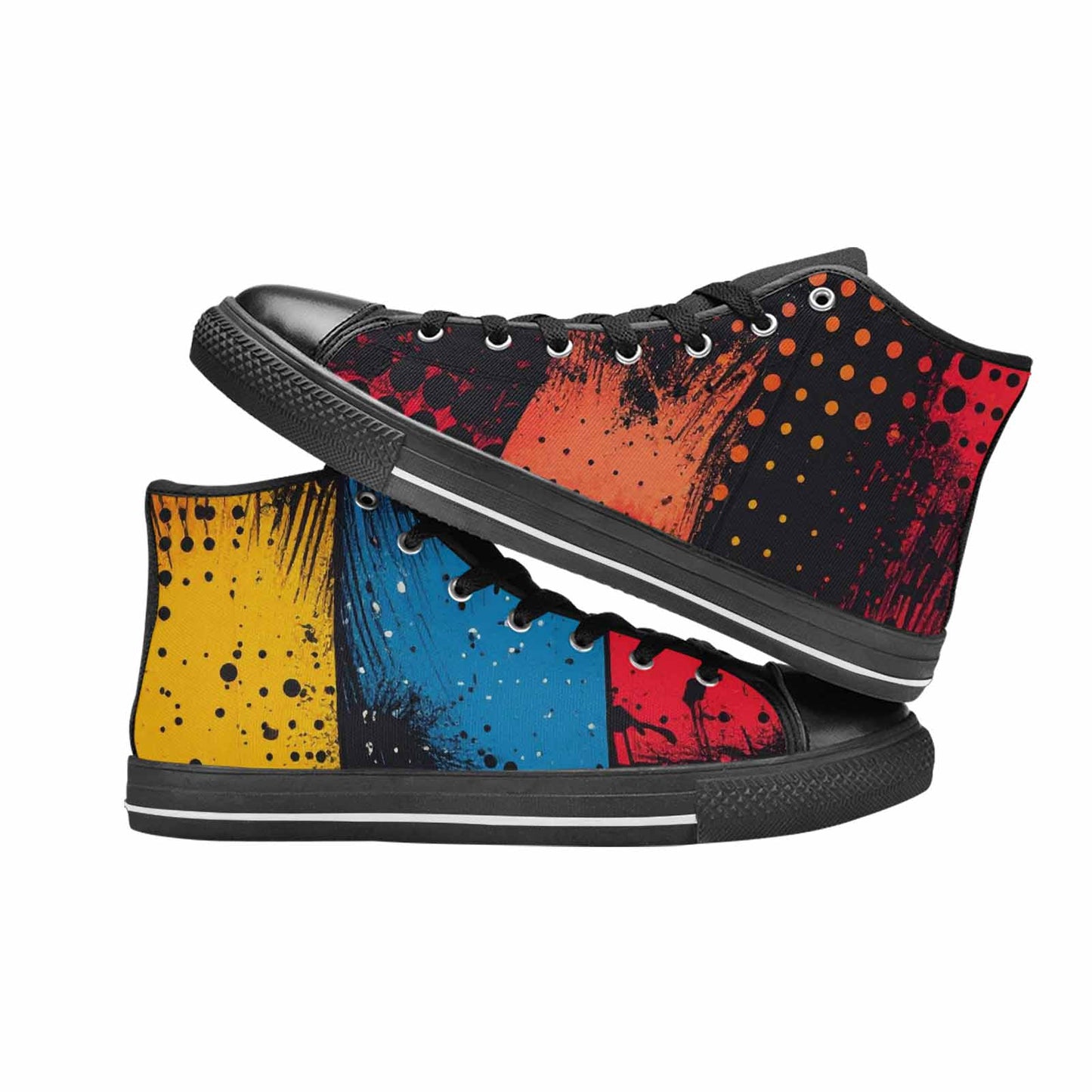 MEN'S Comic Book Halftone High Top Canvas Grunge Custom Shoes