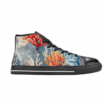 MEN'S Fish Scale Coral High Top Canvas Aesthetic Custom Shoes