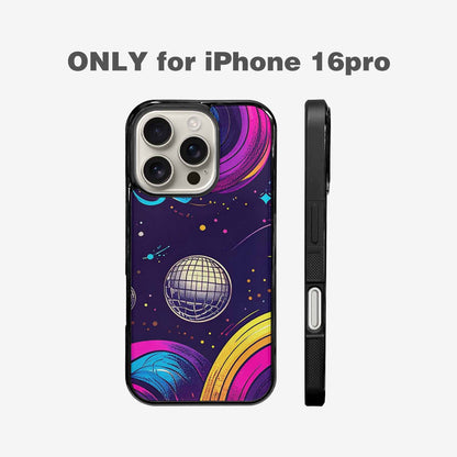 iPhone 16 Pro Case — 1970s Disco Cartoon Art Pattern, Custom Made Phone Cover