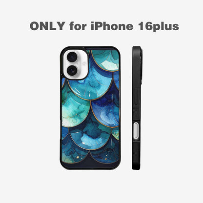 iPhone 16 Plus Case — Mermaid Scale Art Pattern, Custom Art Phone Cover