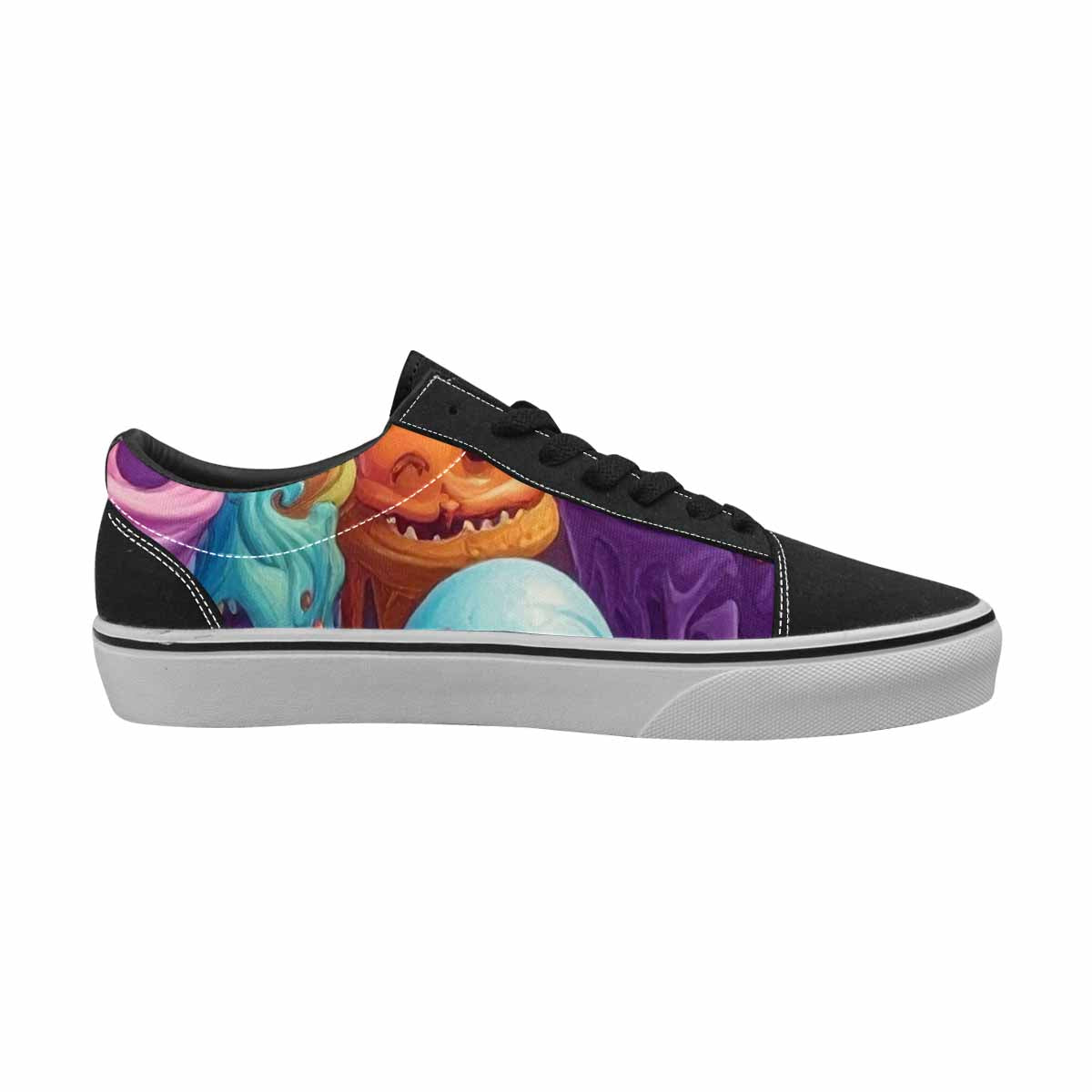 WOMEN'S Melting Ice Cream Monster Lace-Up Canvas Grunge Shoes