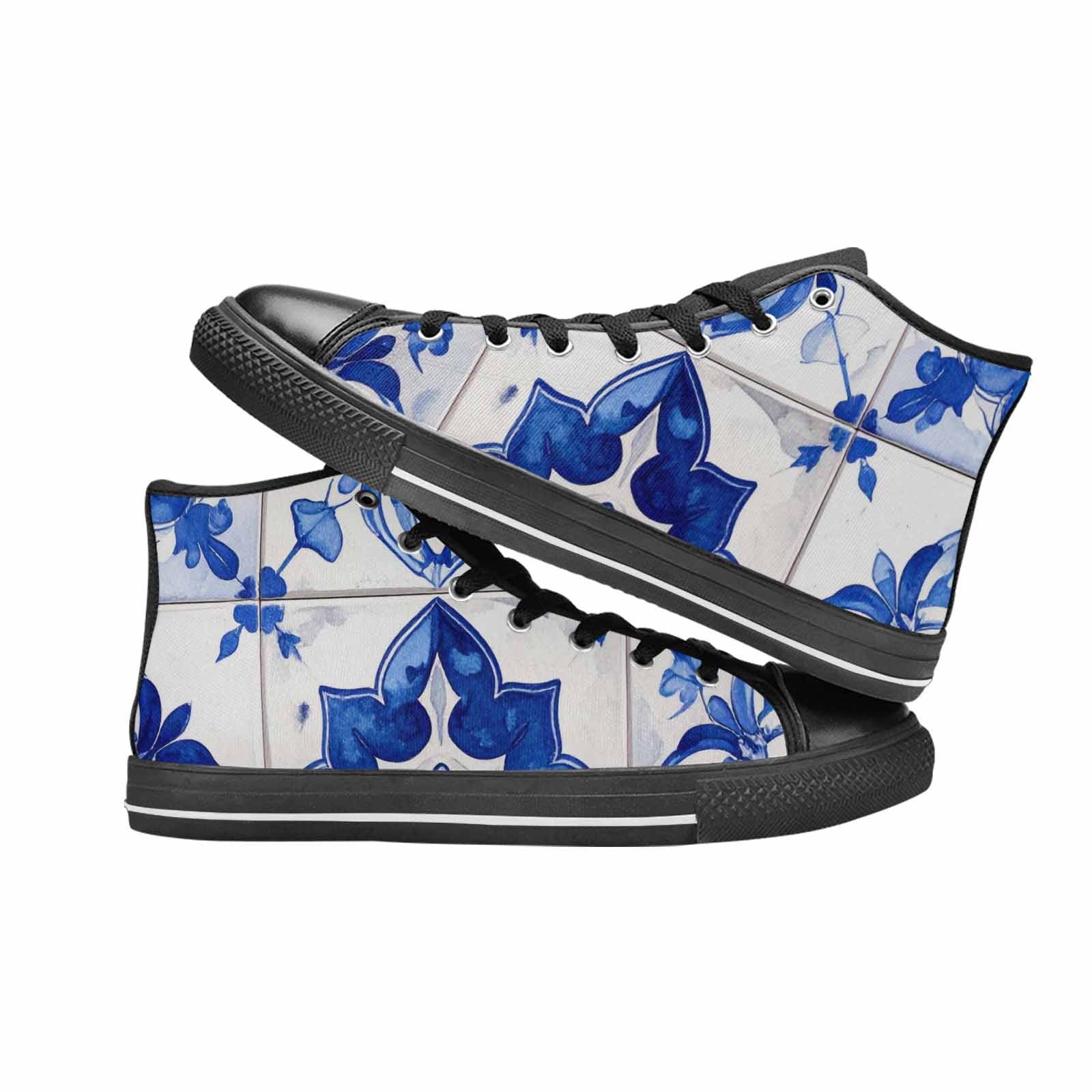 WOMEN'S Talavera Tile Floral High Top Canvas Neon Fantasy Shoes