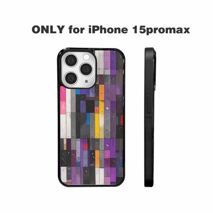 iPhone 15 Pro Max Case — Asexual Flag Color Theme Small Rainbow, Customized Protective Case