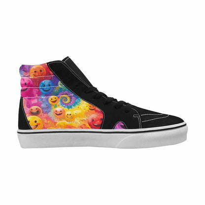 MEN'S Smiley Facessmiley Faces  High Top Canvas Aesthetic Custom Shoes