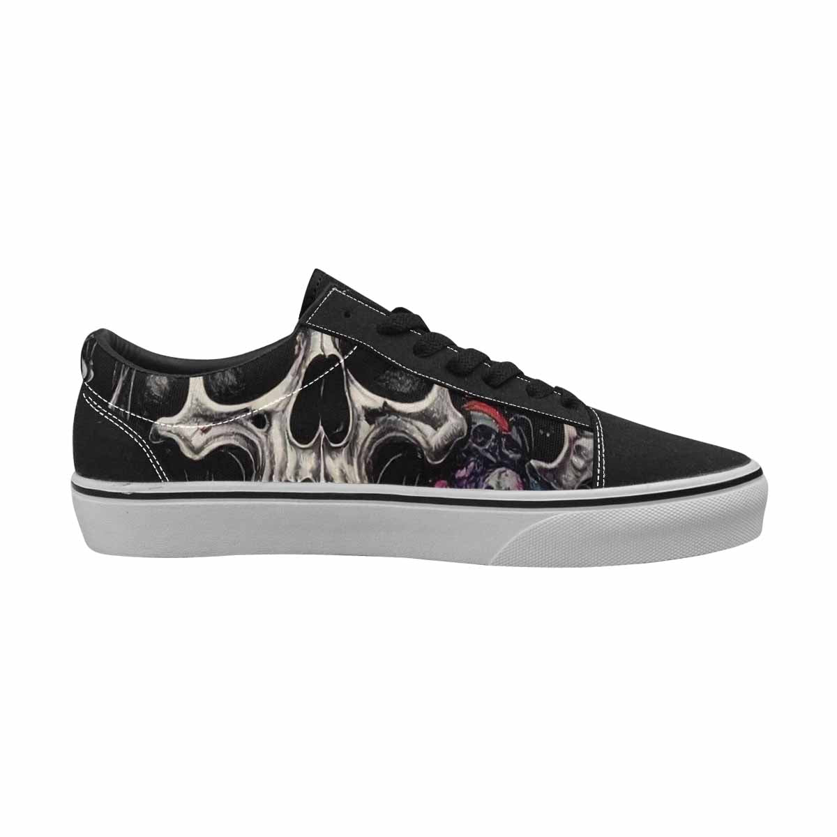 WOMEN'S Rainbow From Skull S Lace-Up Canvas Grunge Custom Shoes
