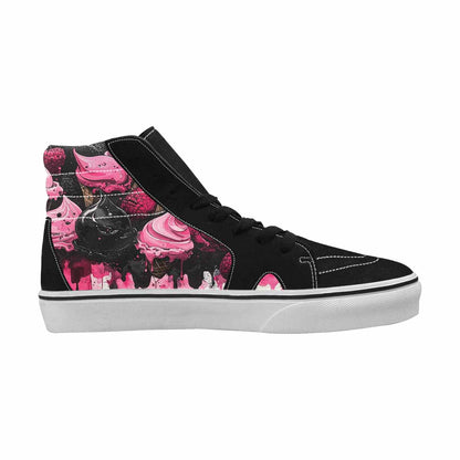 MEN'S Ice Cream Motif High Top Canvas Melting Art Custom Sneakers
