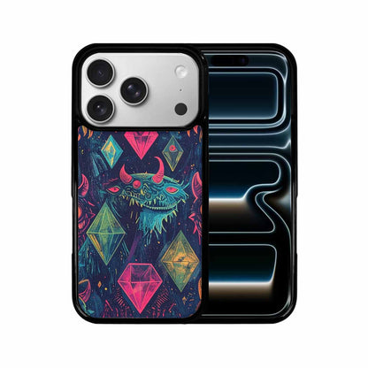 iPhone 17 Pro Case — Neon Monsters Diamond Original Art, Custom Designed Case Cover