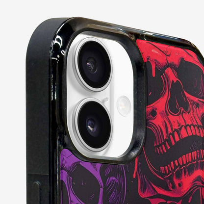iPhone 16 Plus Case — Red Purple Skeletons Neon Drip Melting, Personalized Phone Case
