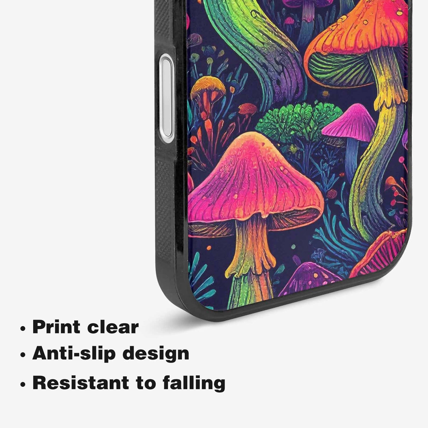 iPhone 16 Plus Case — Mushroom Psychedelic Art Seamless Pattern Vibrant, Custom Made Phone Cover