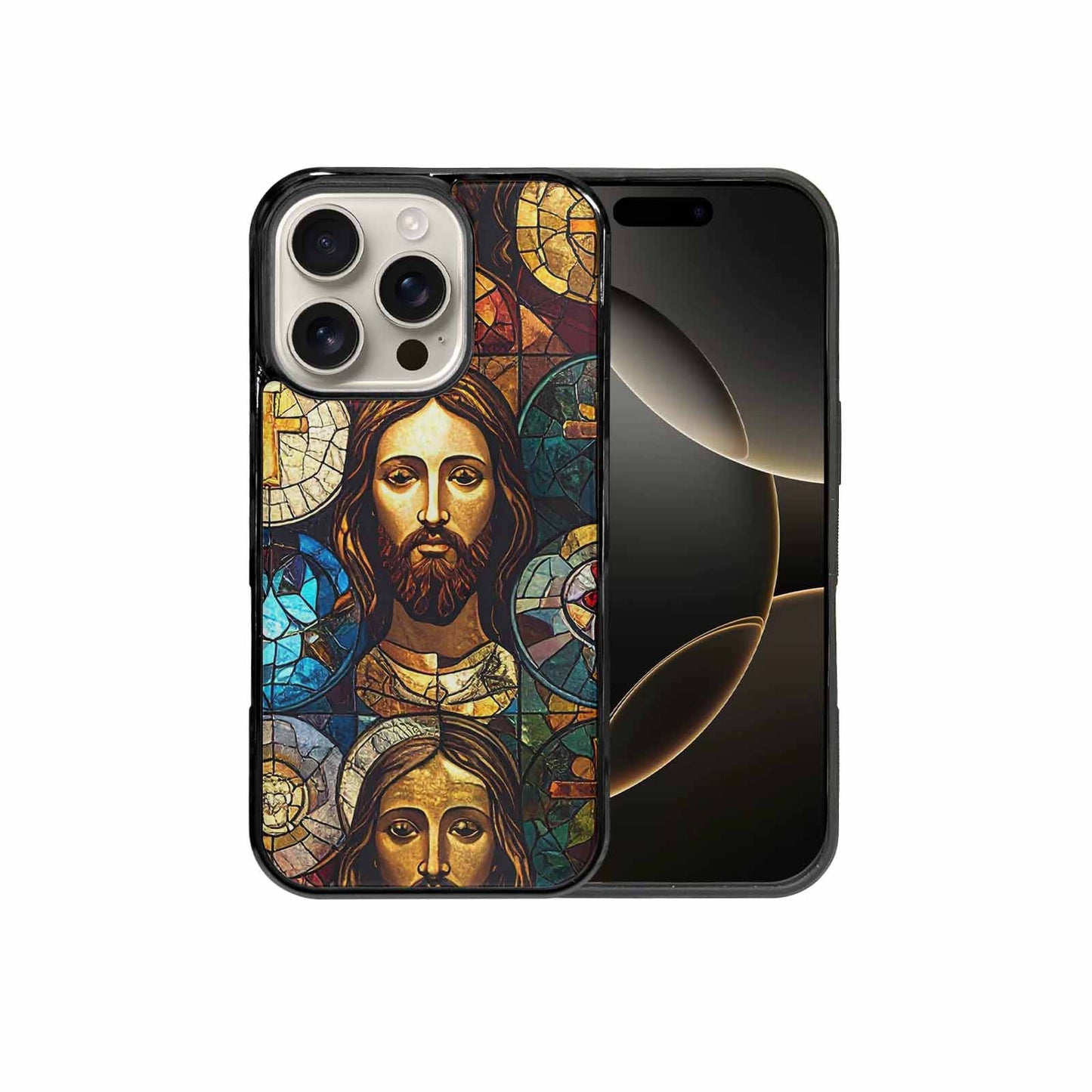 iPhone 16 Pro Case — Jesus Face Small Cross And Faith, Custom Phone Case