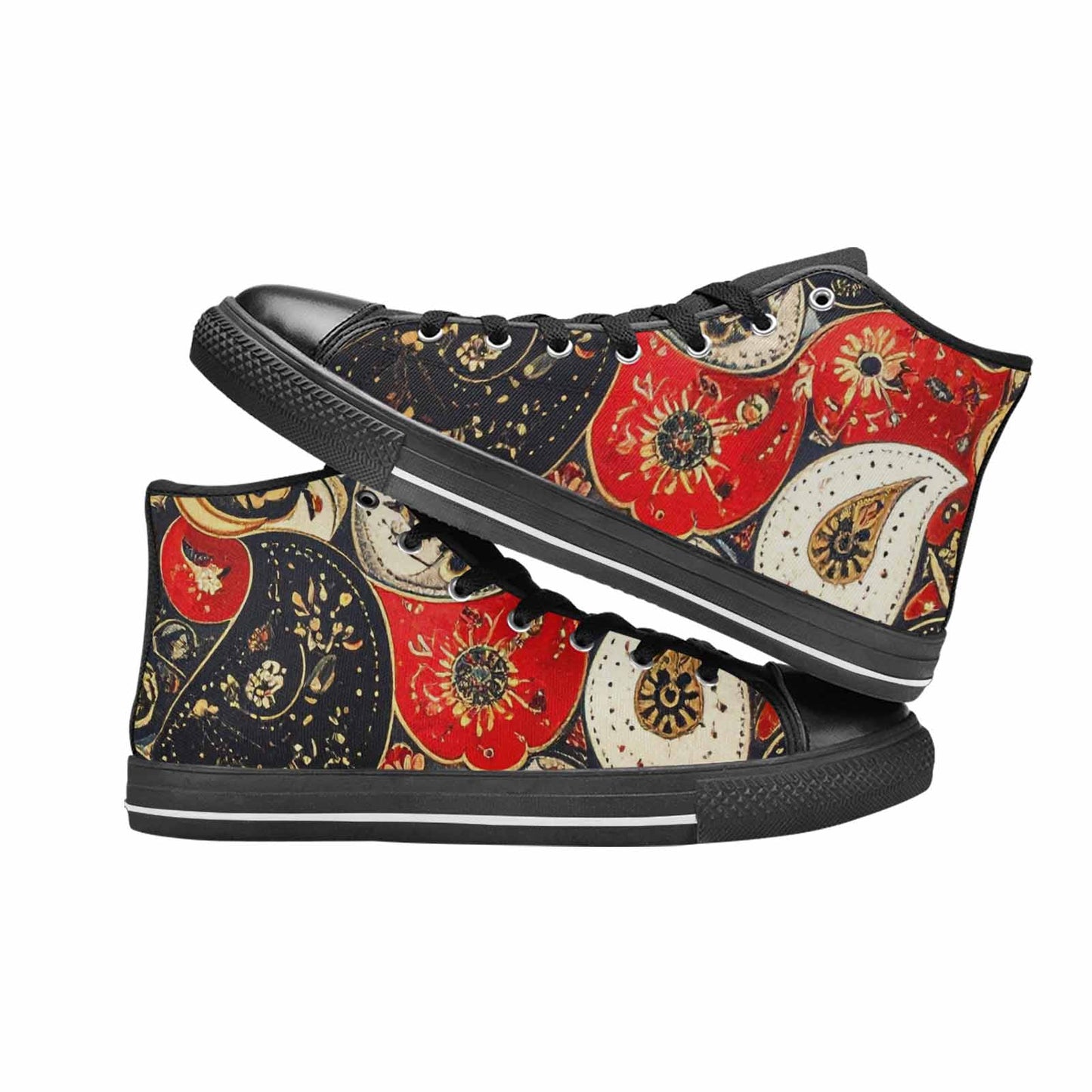 WOMEN'S Paisley Bandana High Top Canvas Grunge Shoes