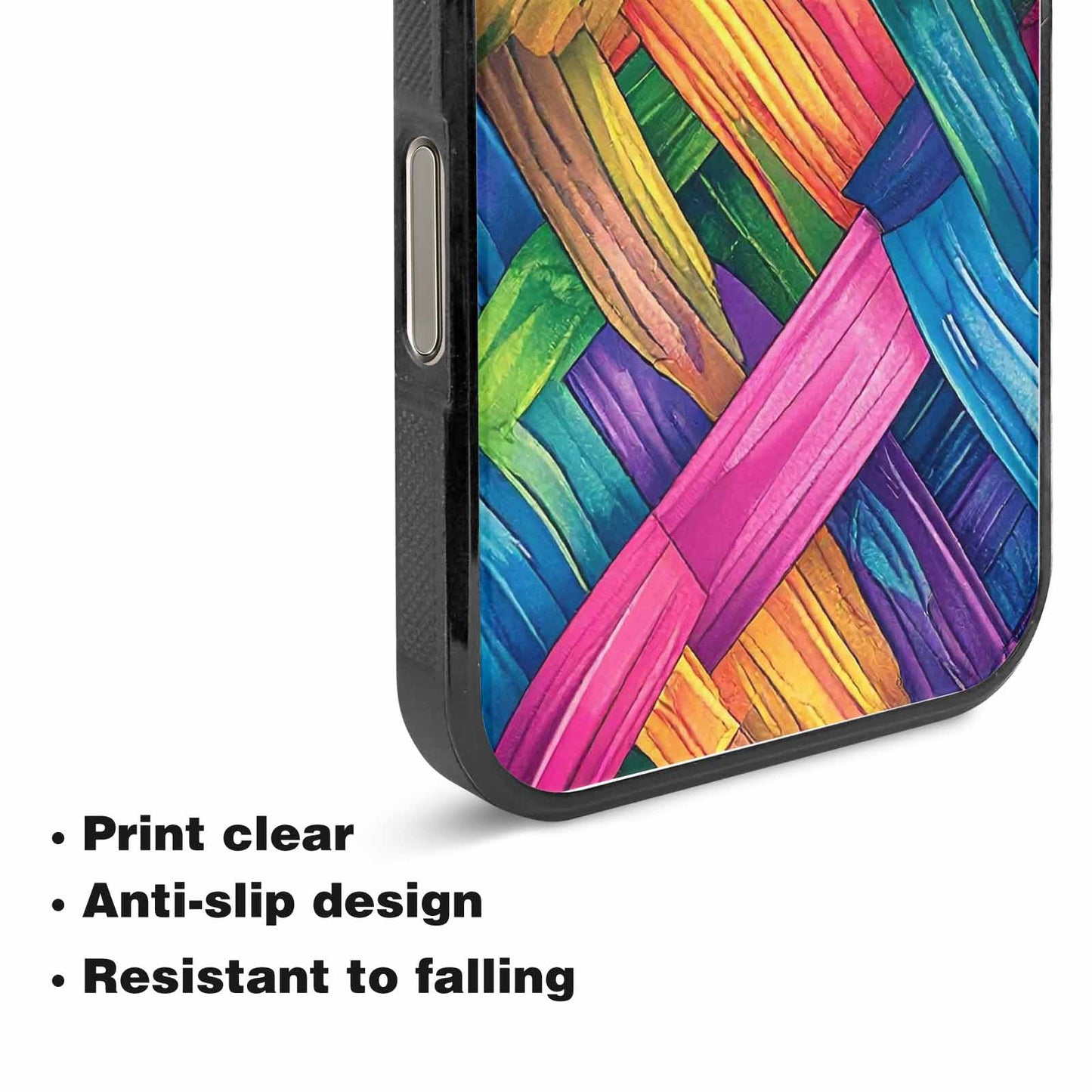 iPhone 15 Pro Max Case — Polysexual Flag Color Theme Small Rainbow, Custom Print Case Cover