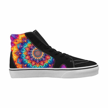 WOMEN'S Tie Dye Mandala High Top Canvas Wallpaper Art Custom Sneakers
