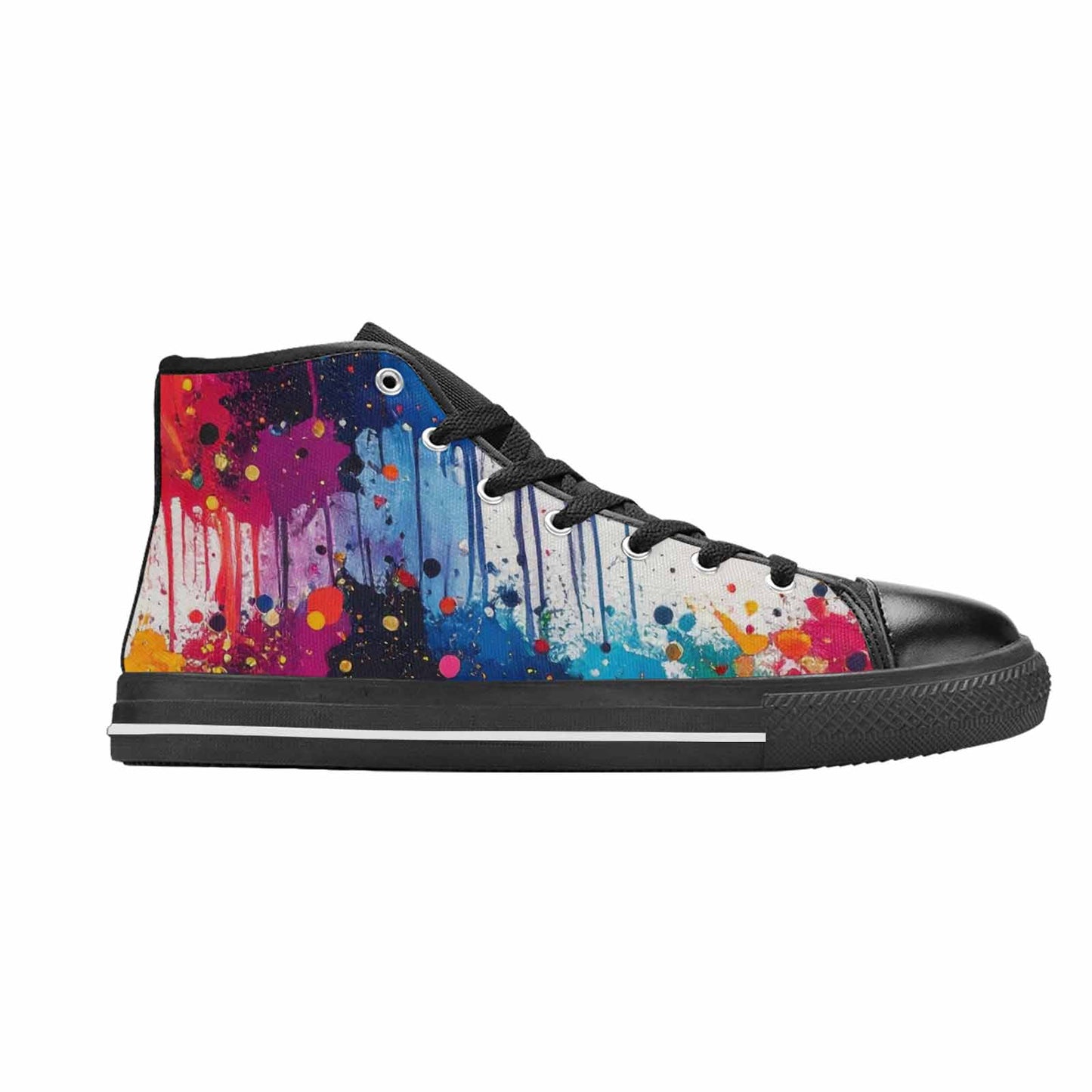 WOMEN'S Paint Splatter High Top Canvas Cottagecore Sneakers