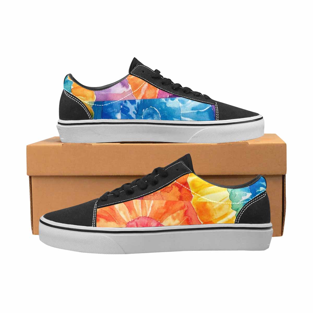 WOMEN'S Tie Dye Swirl Canvas Lace-Up Y2K Custom Shoes