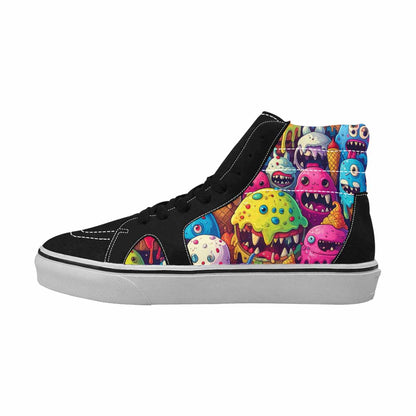 MEN'S Melting Ice Cream Monster High Top Canvas Grunge Shoes