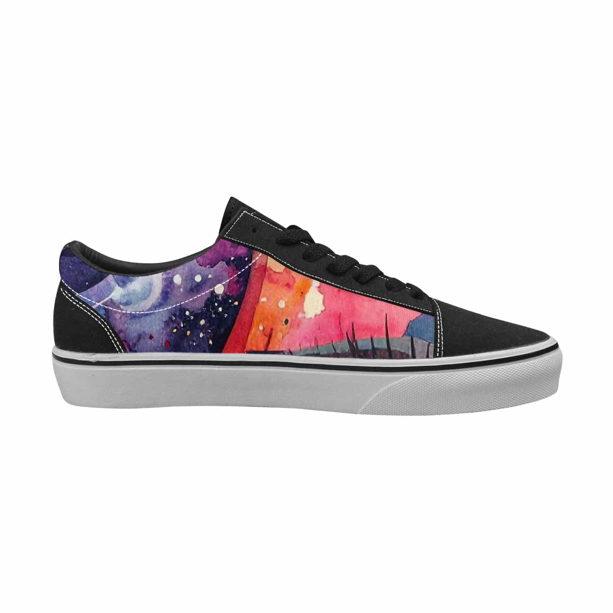 WOMEN'S Cartoon Eyeballs Galaxy Canvas Lace-Up Vibrant Chaos Shoes
