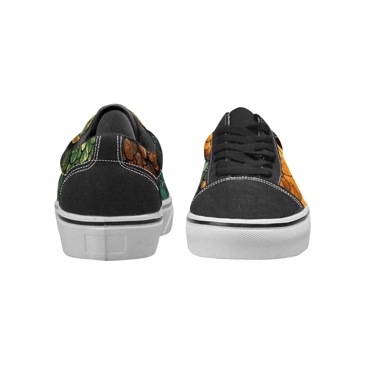 MEN'S Snake Skin Reptile Canvas Lace-Up Neon Fantasy Custom Shoes