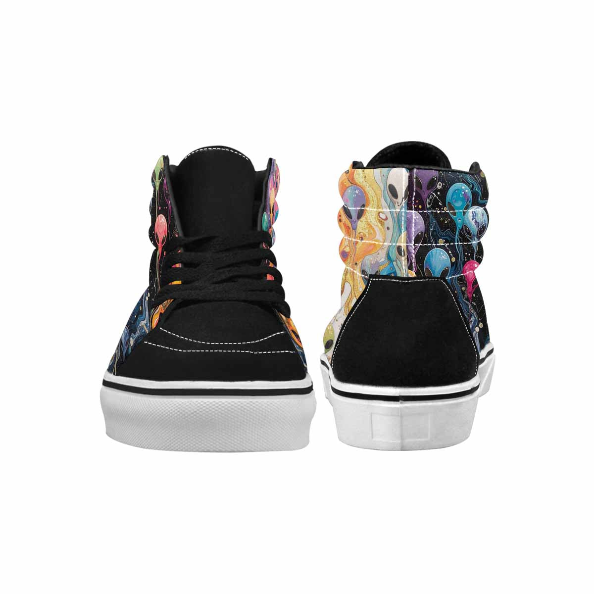 MEN'S Aliens  Marble Aliens High Top Canvas Y2K Custom Shoes