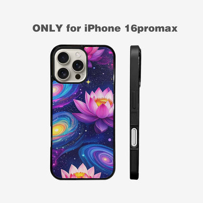 iPhone 16 Pro Max Case — Lotus Galaxy Art Seamless Pattern Vibrant, Unique Phone Case Design