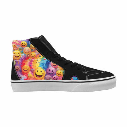 MEN'S Smiley Facessmiley Faces  High Top Canvas Dark Academia Sneakers