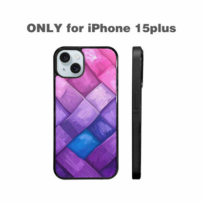 iPhone 15 Plus Case — Bisexual Flag Color Theme Small Rainbow, Unique Phone Case Design