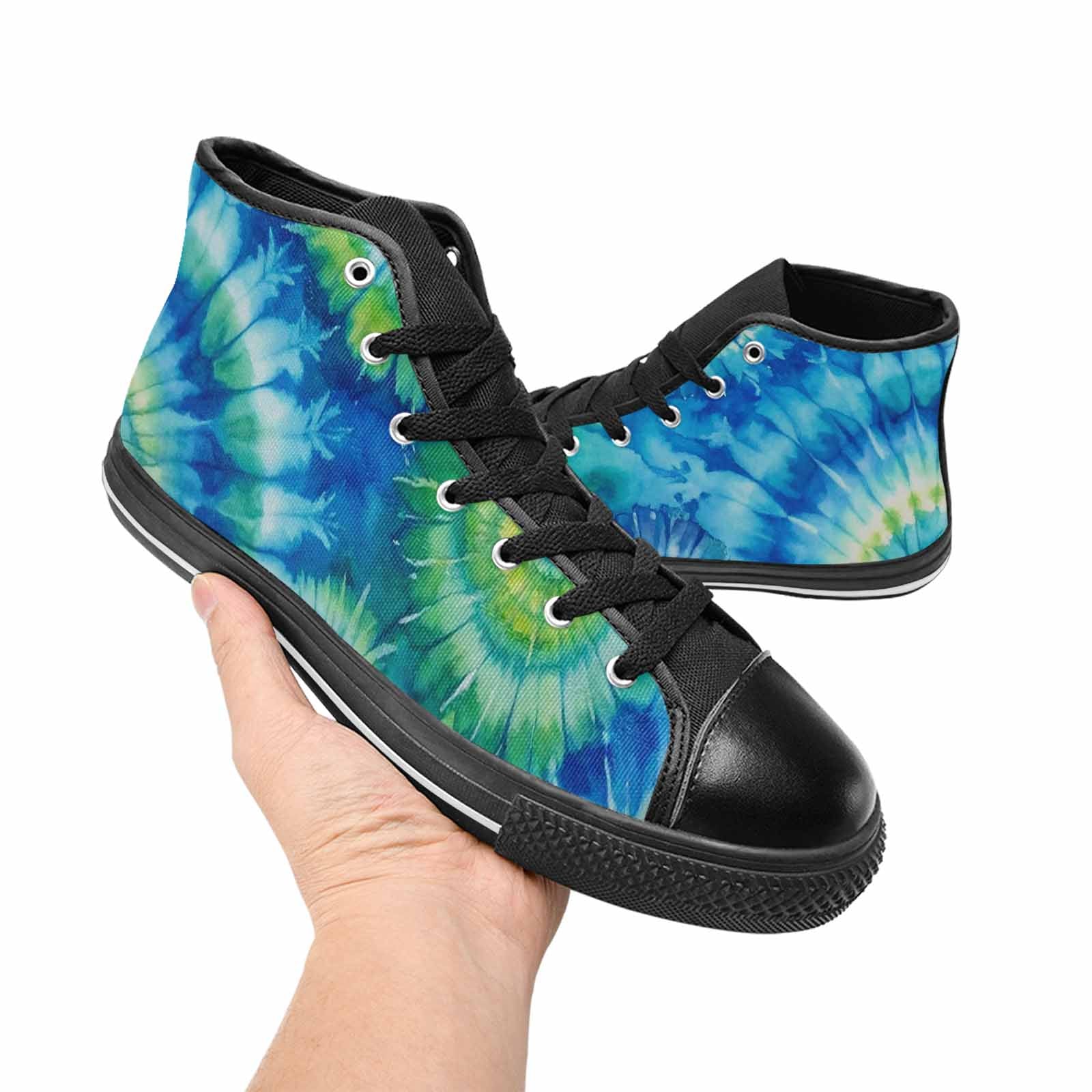 MEN'S Tie Dye Swirl High Top Canvas Grunge Shoes