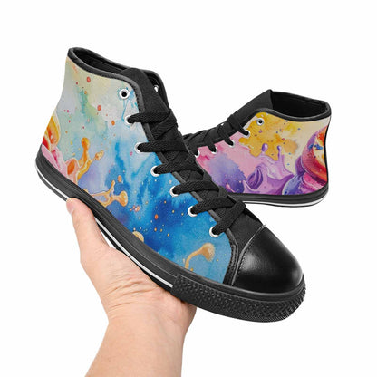 MEN'S Melting Icecream Collage High Top Canvas Cottagecore Custom Sneakers
