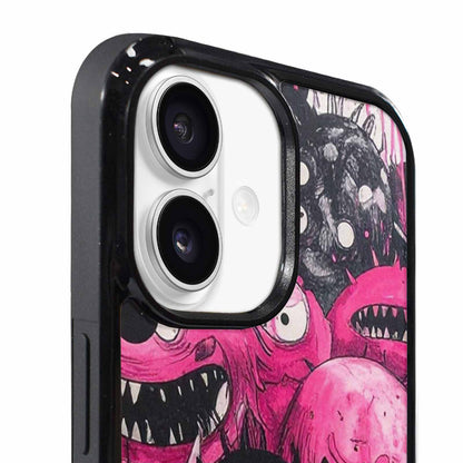 iPhone 17 Case — Black &amp; Pink Ink Cartoon Cute, Custom Designed Case Cover