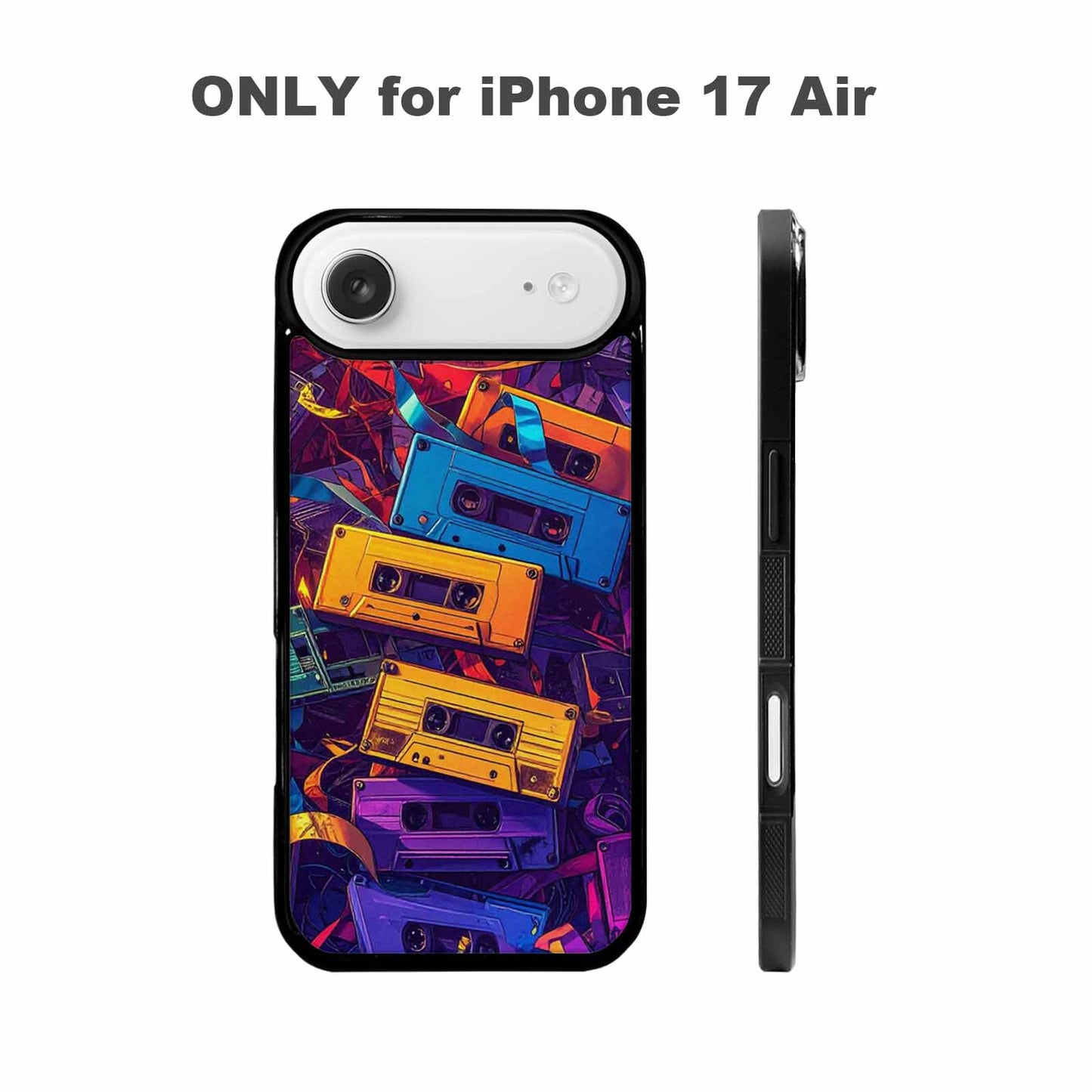 iPhone 17 Air Case — Retro Cassette Tape Pattern Hundreds Retro, Personalized Phone Case