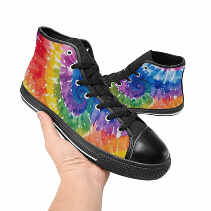 MEN'S Tie Dye - High Top Canvas Neon Fantasy Custom Sneakers