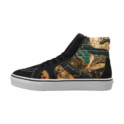 MEN'S Snake Skin Reptile High Top Canvas Grunge Custom Shoes