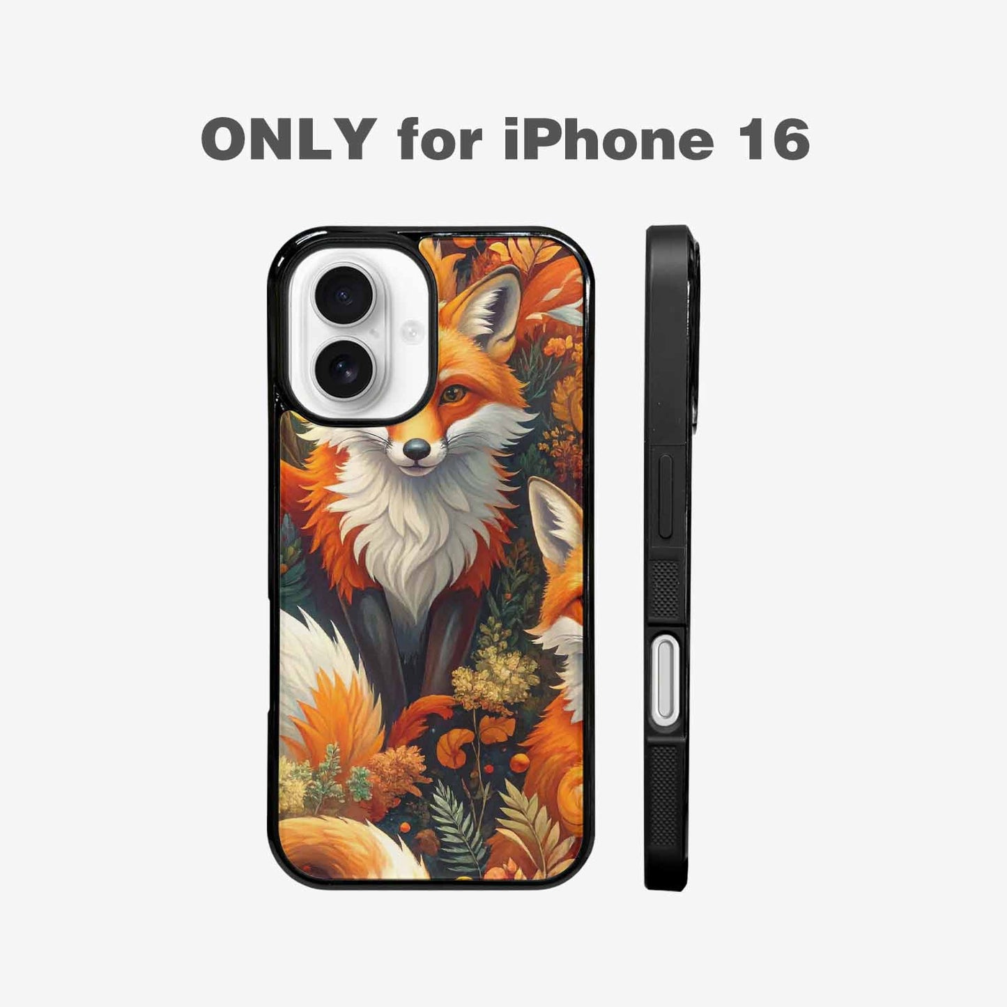 iPhone 16 Case — Fox Forest Fox Forest Pattern Hundreds, Custom Print Case Cover