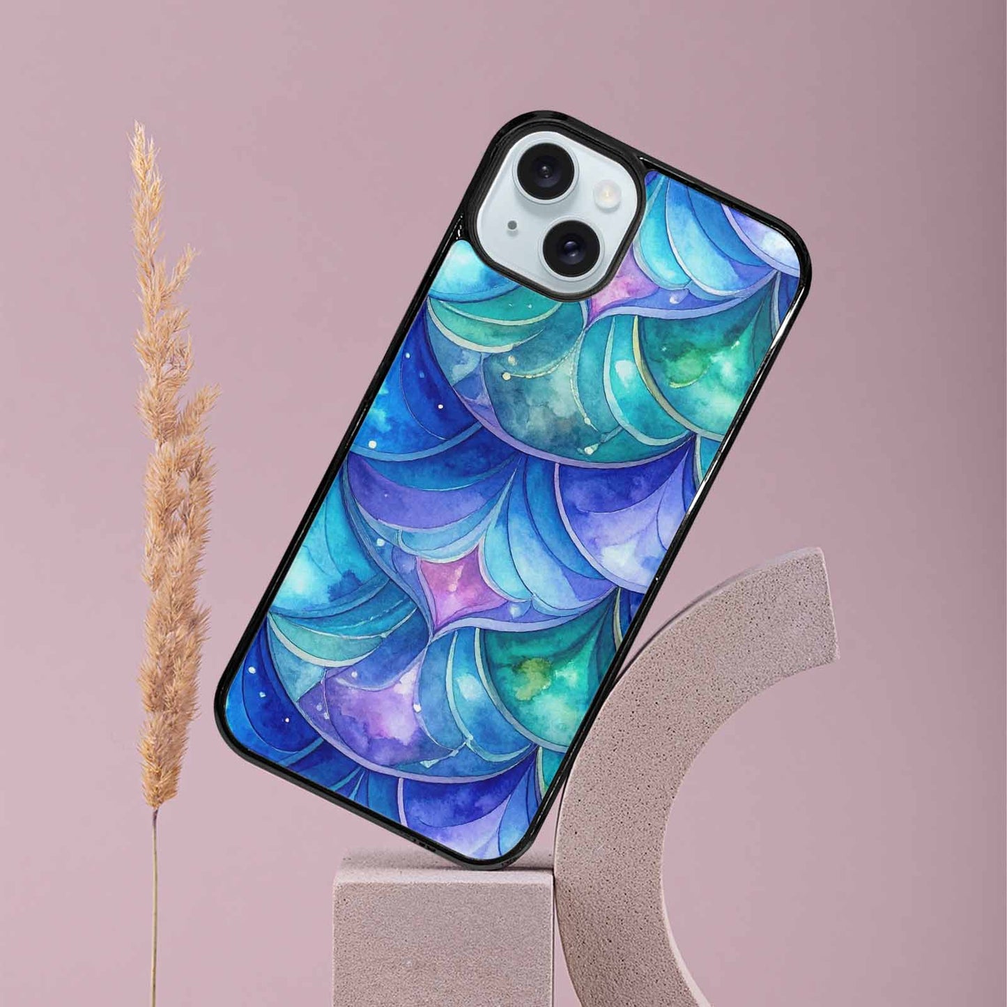iPhone 15 Plus Case — Mermaid Scale Art Pattern, Custom Print Case Cover