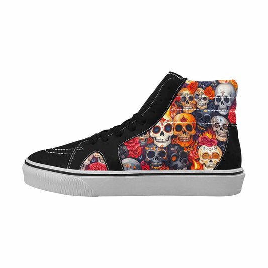 MEN'S Skull High Top Canvas Cottagecore Custom Shoes