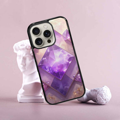 iPhone 16 Pro Case — Amethyst Crystal Art Pattern Personalized Phone, Unique Phone Case Design