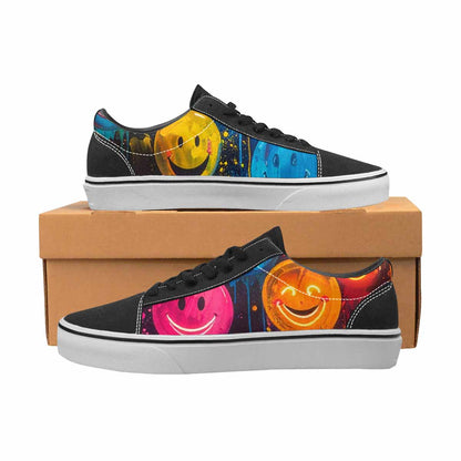 WOMEN'S Smiley Faces × Glow Lace-Up Canvas Vivid Sneakers