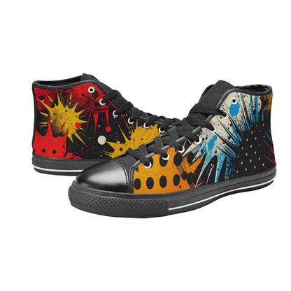 WOMEN'S Comic Book Halftone High Top Canvas Vivid Custom Shoes