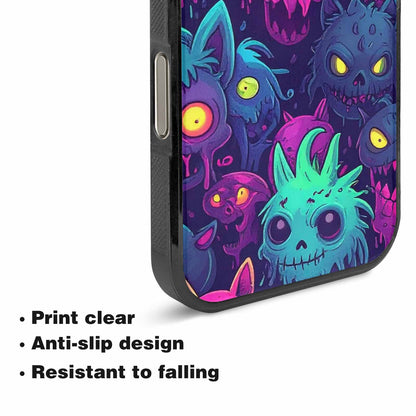 iPhone 16 Pro Case — Mixed Toxic Glow Creature Pattern Hundreds, Custom Made Phone Cover