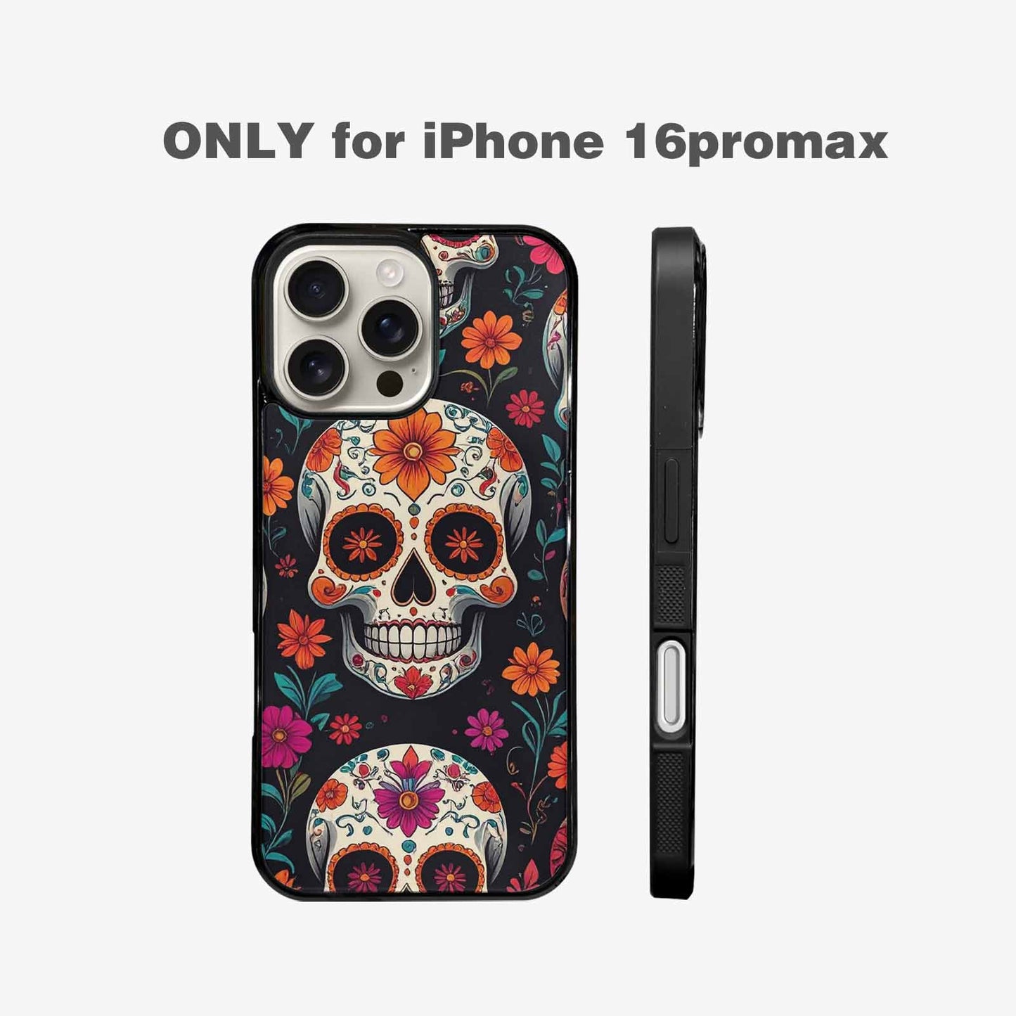 iPhone 16 Pro Max Case — Dia De Los Muertos Sugar Skull, Custom Made Phone Cover