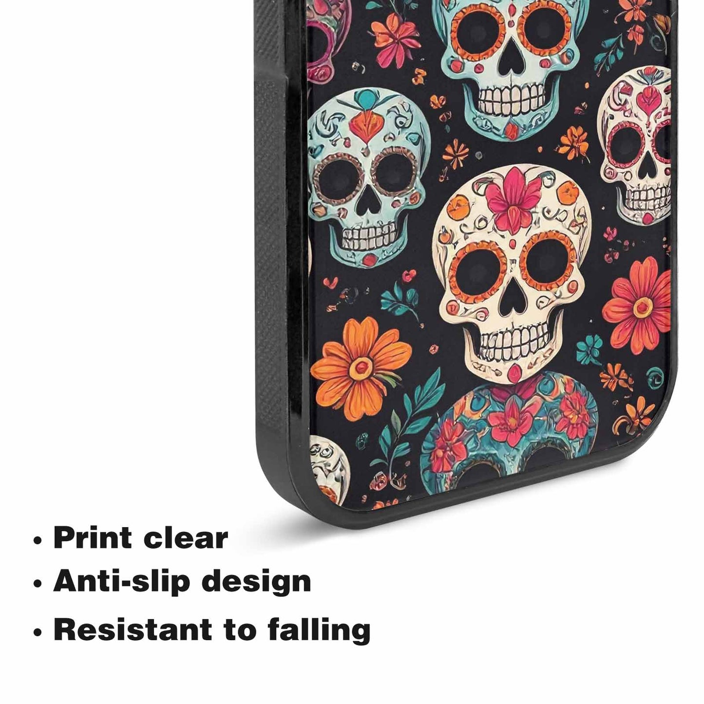 iPhone 15 Plus Case — Dia De Los Muertos Sugar Skull, Custom Phone Case