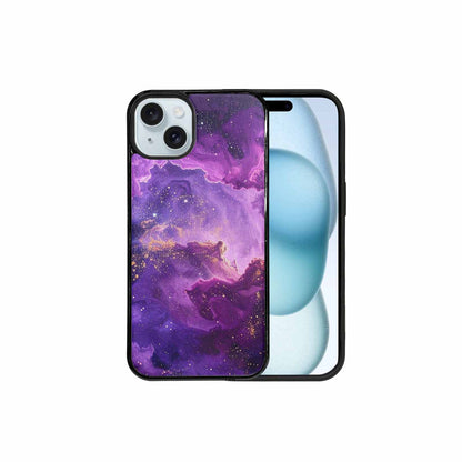 iPhone 15 Plus Case — Purple Color Tones Nebula Texture With, Personalized Phone Case