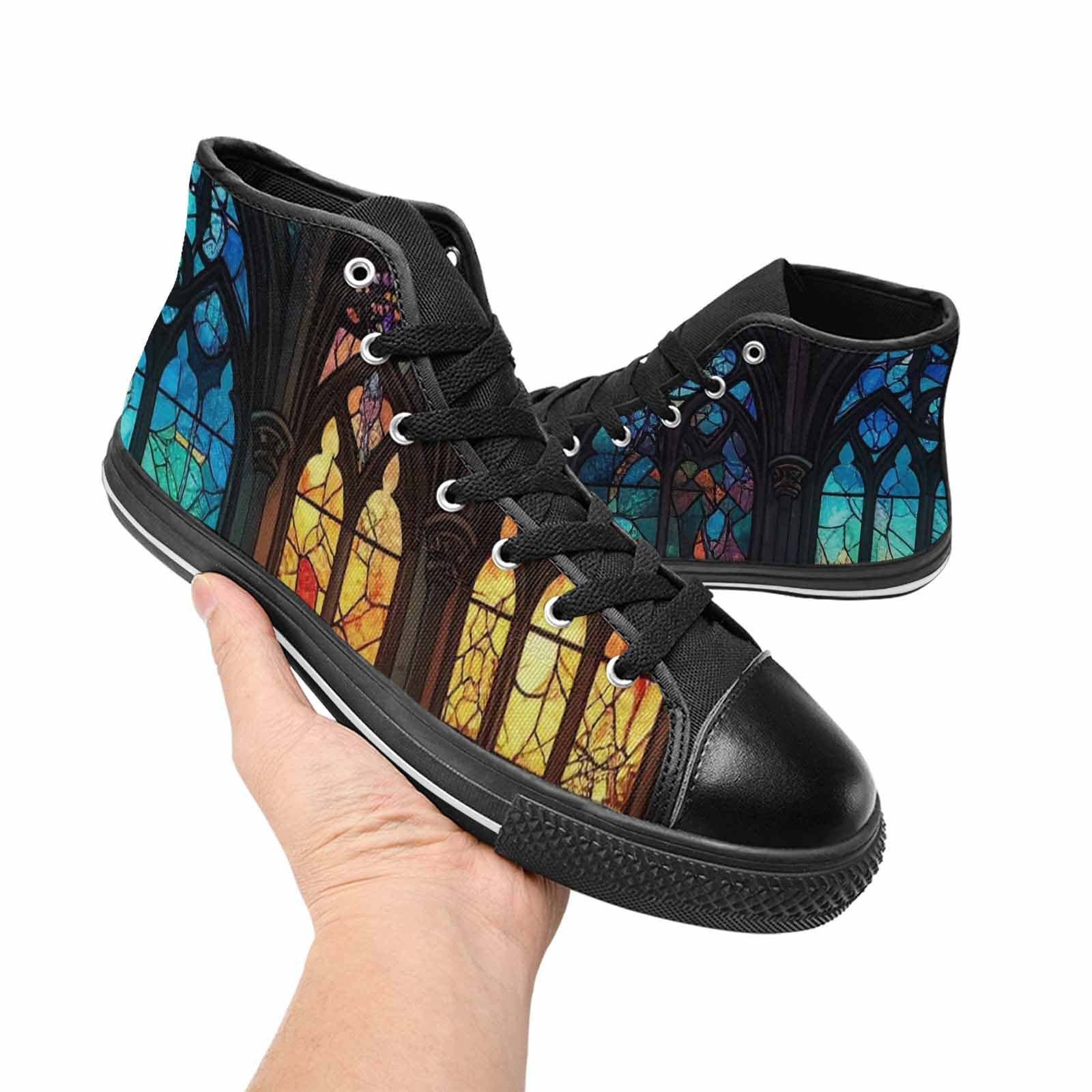 WOMEN'S Stained Glass Cathedral High Top Canvas Y2K Sneakers