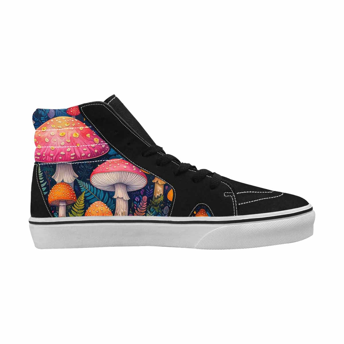 MEN'S Mushrooms  Botanical Mushrooms High Top Canvas Surreal Custom Shoes