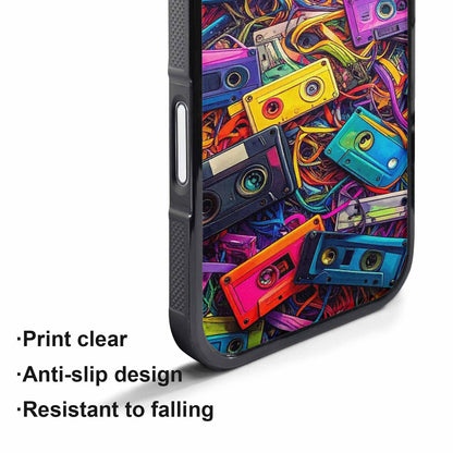 iPhone 17 Pro Max Case — Retro Cassette Tape Pattern Retro Vintage, Custom Designed Case Cover