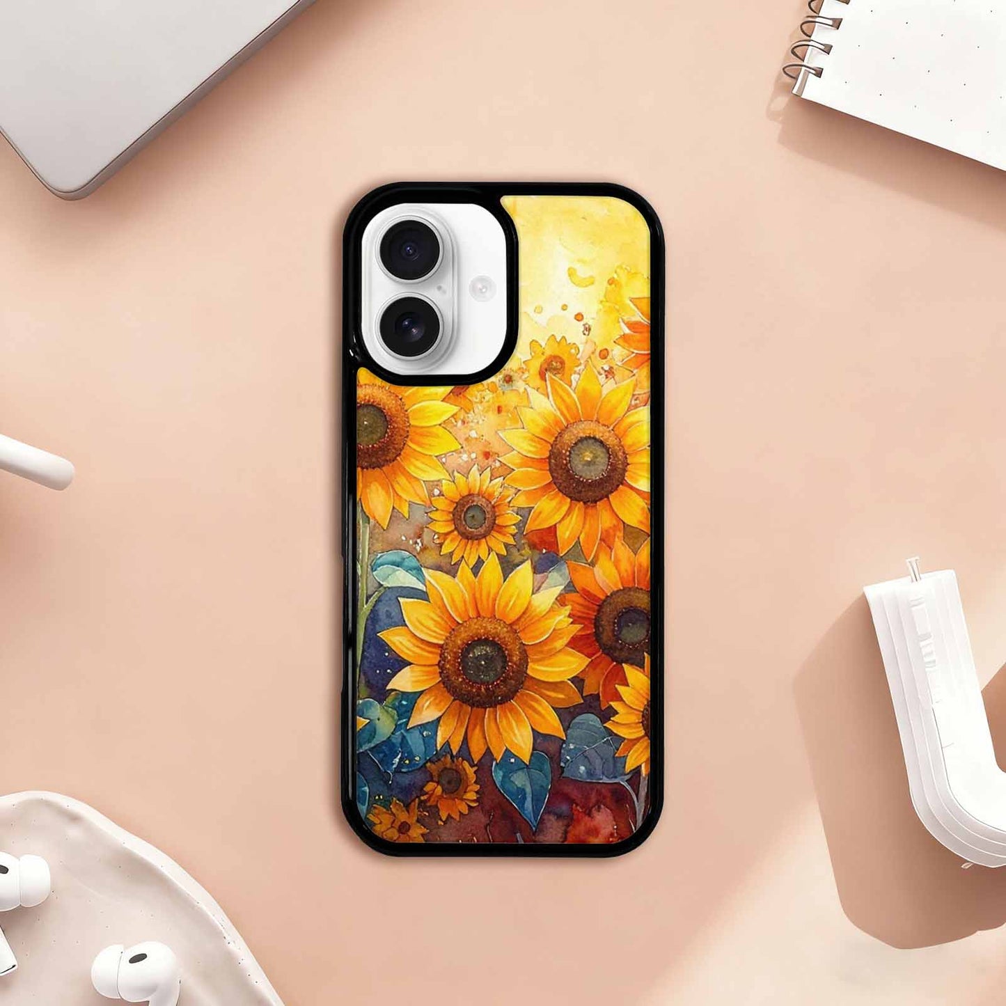 iPhone 17 Case — Full Color Vibrant Sunflower Floral, Custom Print Case Cover