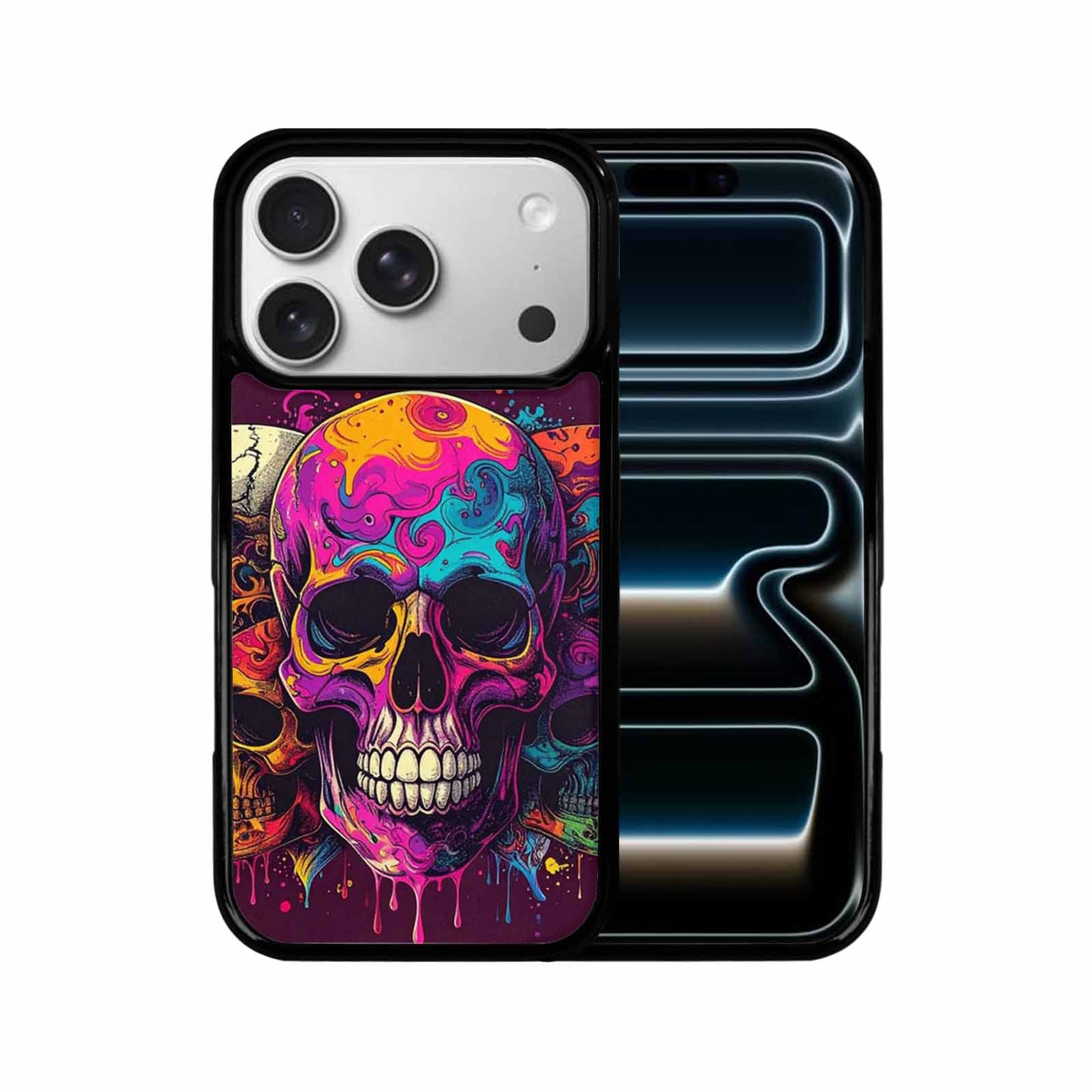 iPhone 17 Pro Case — Skull Collage Overlapping Art Skulls Gothic, Custom Print Case Cover