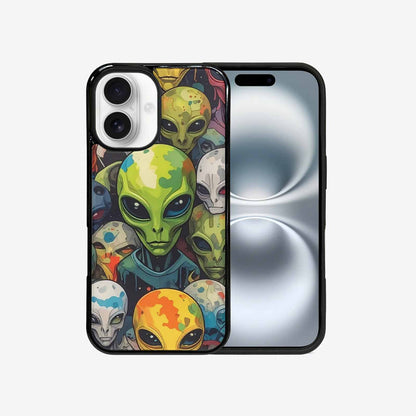 iPhone 16 Case — Aliens Camo Aliens Pattern Hundreds Of, Personalized Phone Case